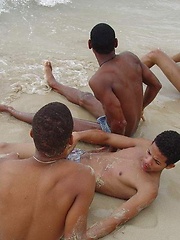 Four hot guys indulge in blowing and jerking off
