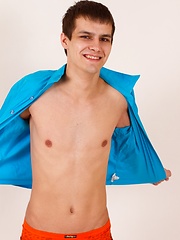 Pretty 19 years old guy nervous getting his first professional shots