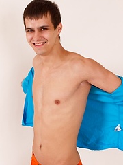 Pretty 19 years old guy nervous getting his first professional shots
