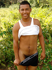 Tribal twink boy stroking