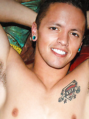 Tyler throws Taylor down on a leather couch, ripping off his shorts to reveal a cock worthy of some sweet talk