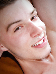 Tyler throws Taylor down on a leather couch, ripping off his shorts to reveal a cock worthy of some sweet talk