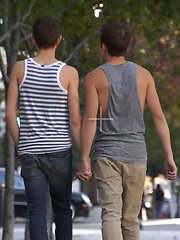Real life boyfriends Evan Parker and Andy Taylor are first up in our new series